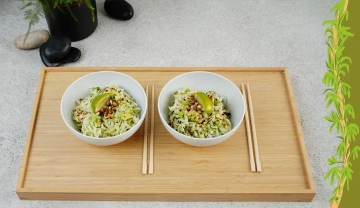 Ryžové rezance s limetkou, kardamónom a avokádom