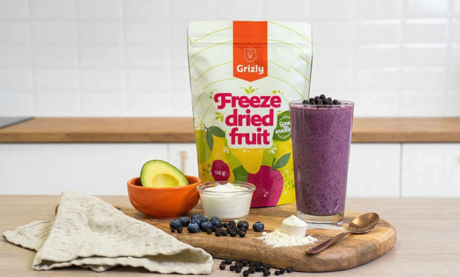 Recept na čučoriedkové proteínové smoothie Grizly
