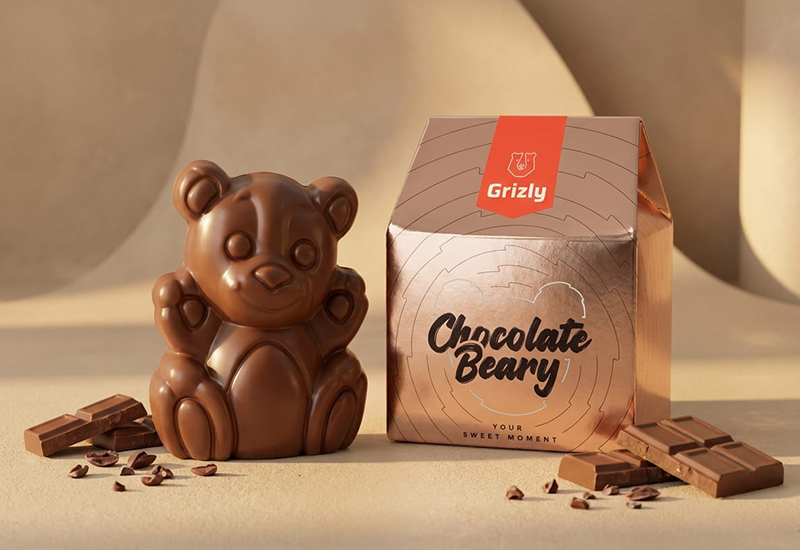 Čokoládový medvedík v zlatom balení