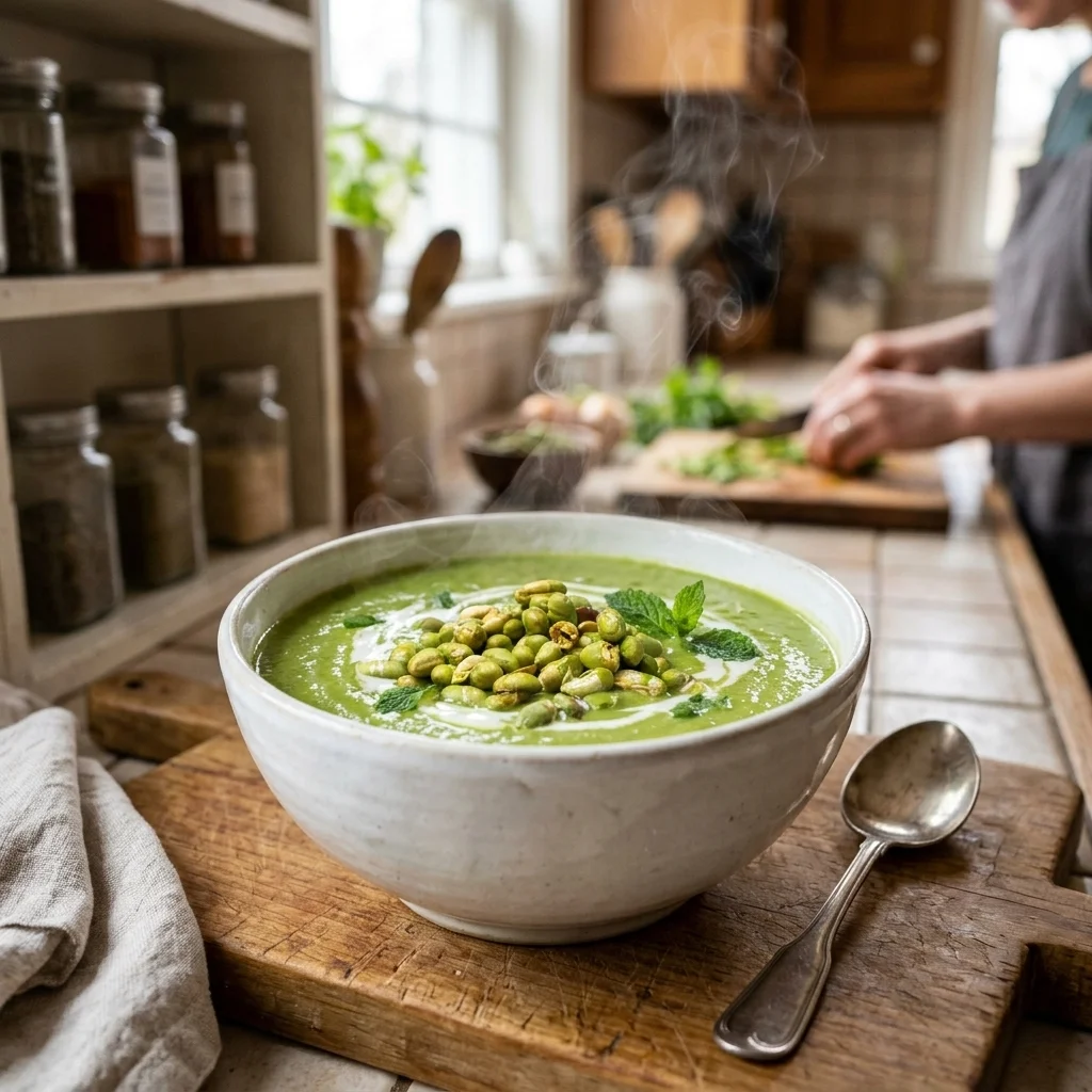 Edamame v polévce
