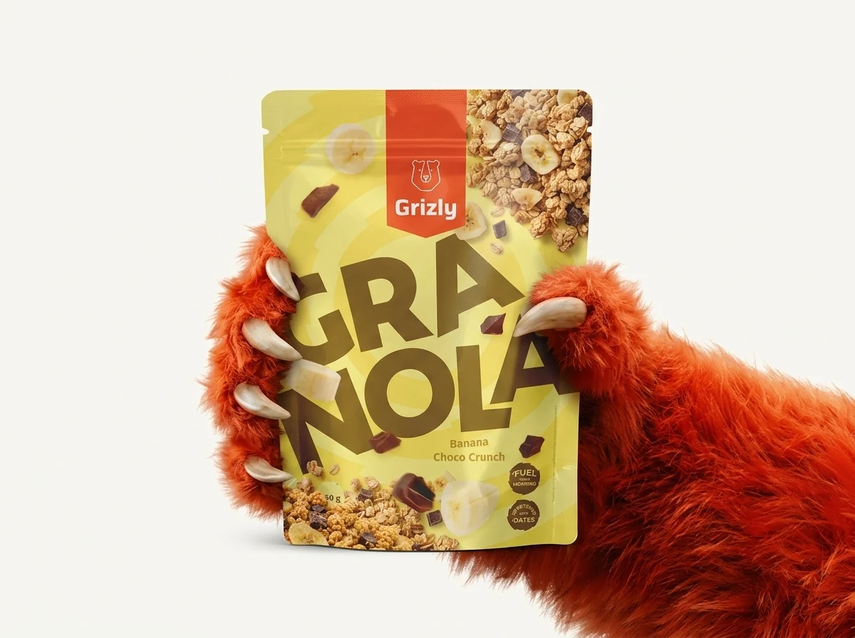 labka drží granolu