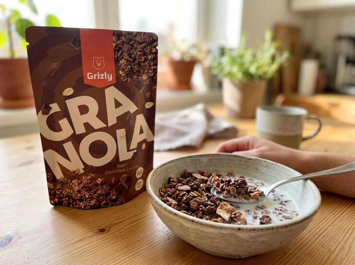 čokoládová granola na raňajky