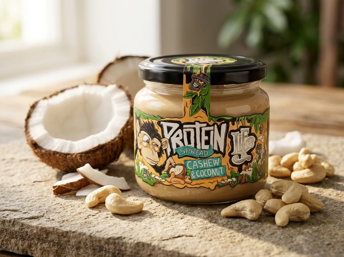 Kešu-kokosový proteínový krém