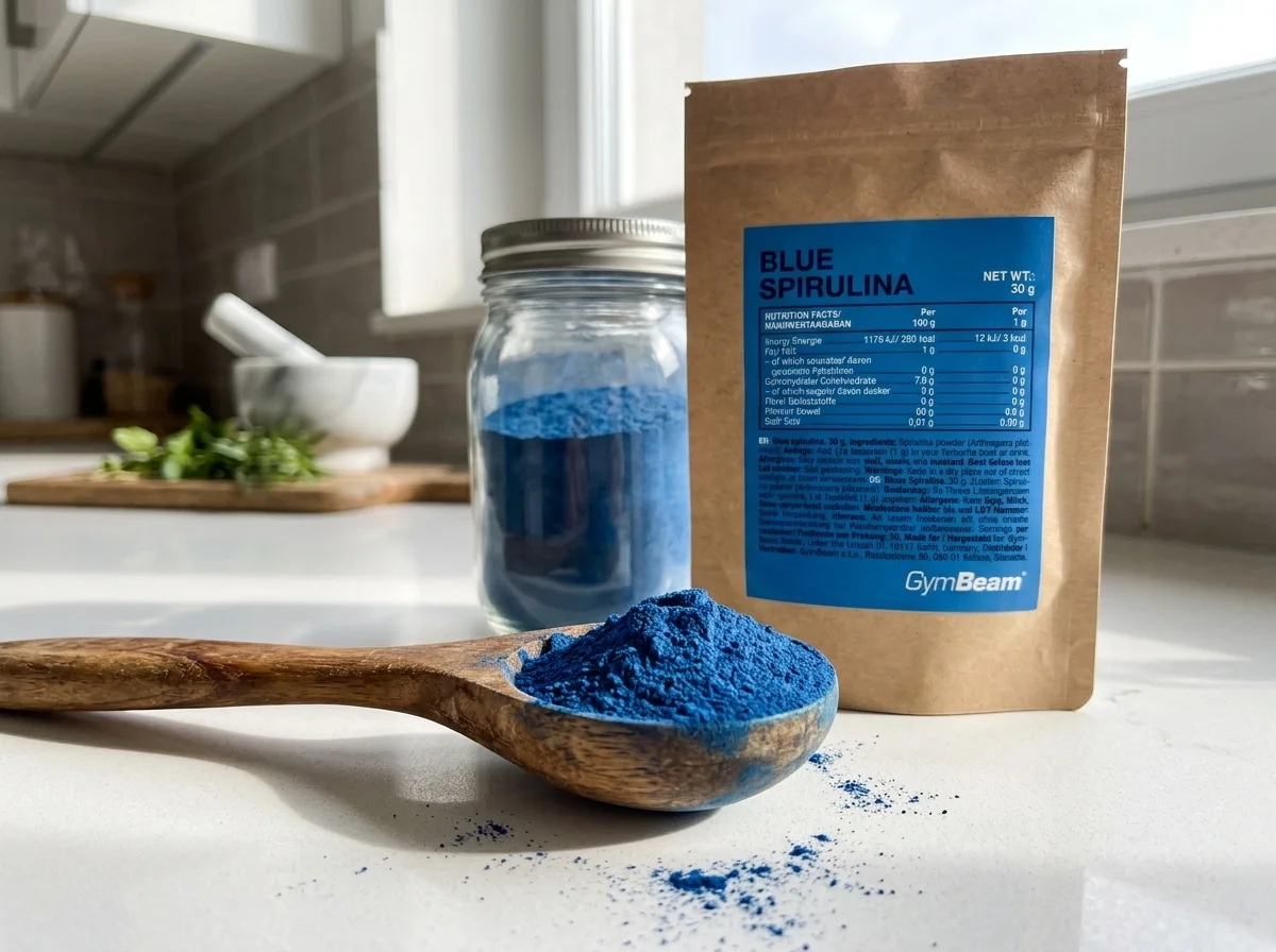 prášok modrej spiruliny