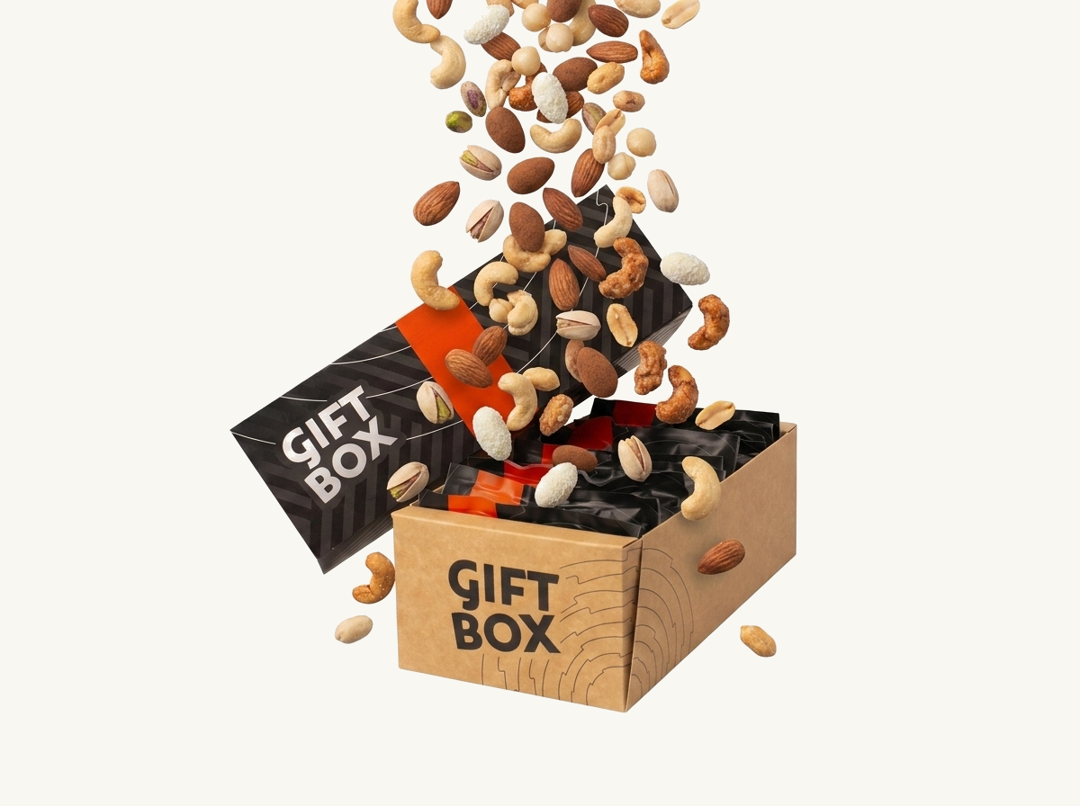 padajúci mix orechov