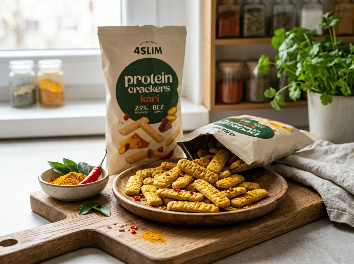Proteínové krekry kari