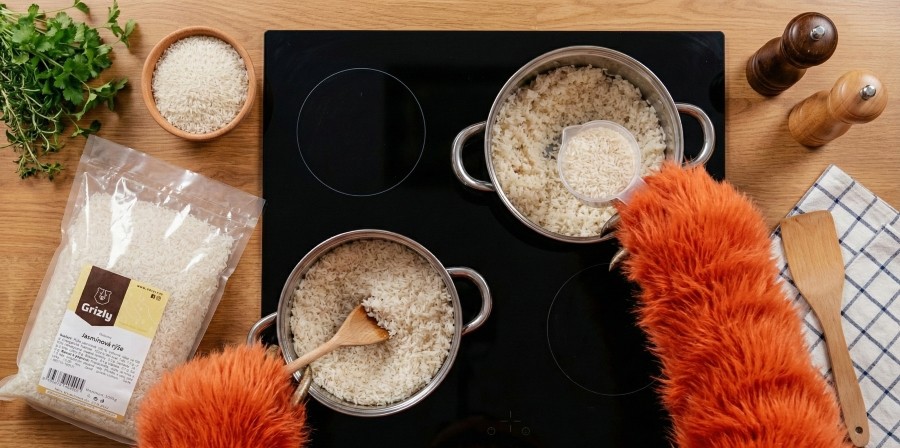 ako variť ryžu Grizly