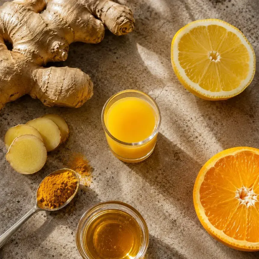 Ginger shot so zázvorom, citrusmi, kurkumou a medom