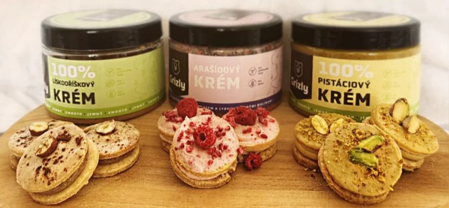 Krehké kolieska s orechovými krémami od Grizly