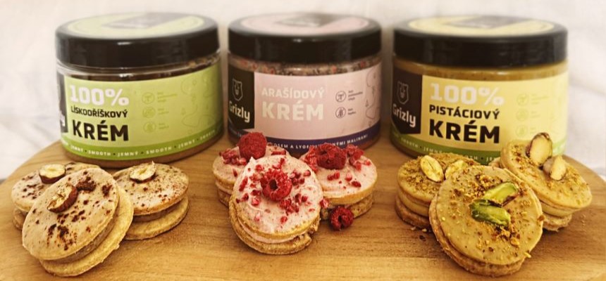 Krehké kolieska s orechovými krémami od Grizly