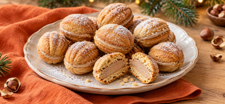 Plnené oriešky: Recept na vianočné pečivo s krémom