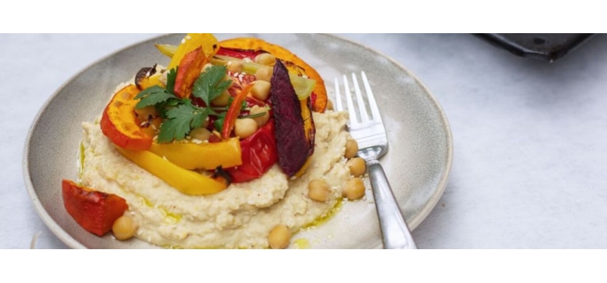 Hummus s pečenú jesenné zeleninou
