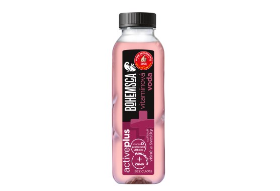 ACTIVE PLUS vitamin water VIŠEŇ a ŠVESTKA 390 ml
