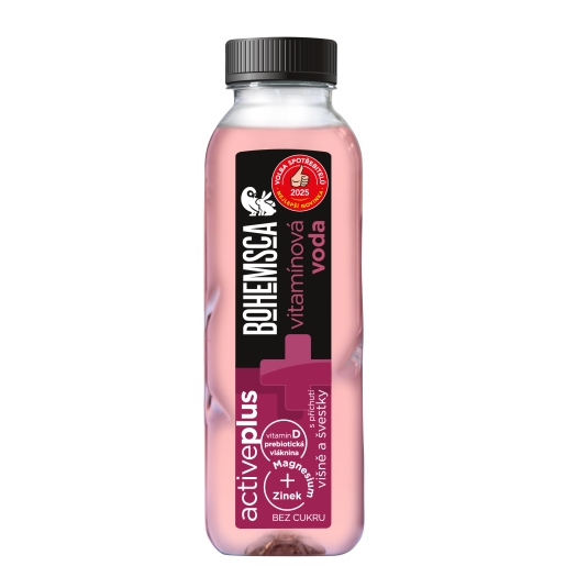 ACTIVE PLUS vitamin water VIŠEŇ a ŠVESTKA 390 ml