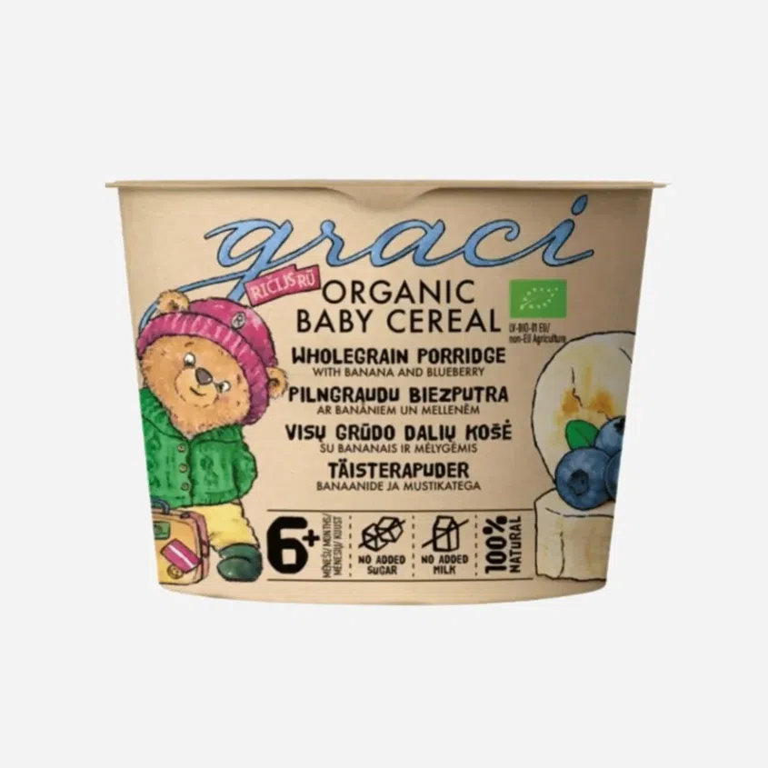 Baby Ovsená kaša banán a čučoriedka 6+ BIO