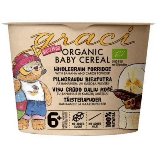 Baby ovsená kaša banán a karob 6+ BIO