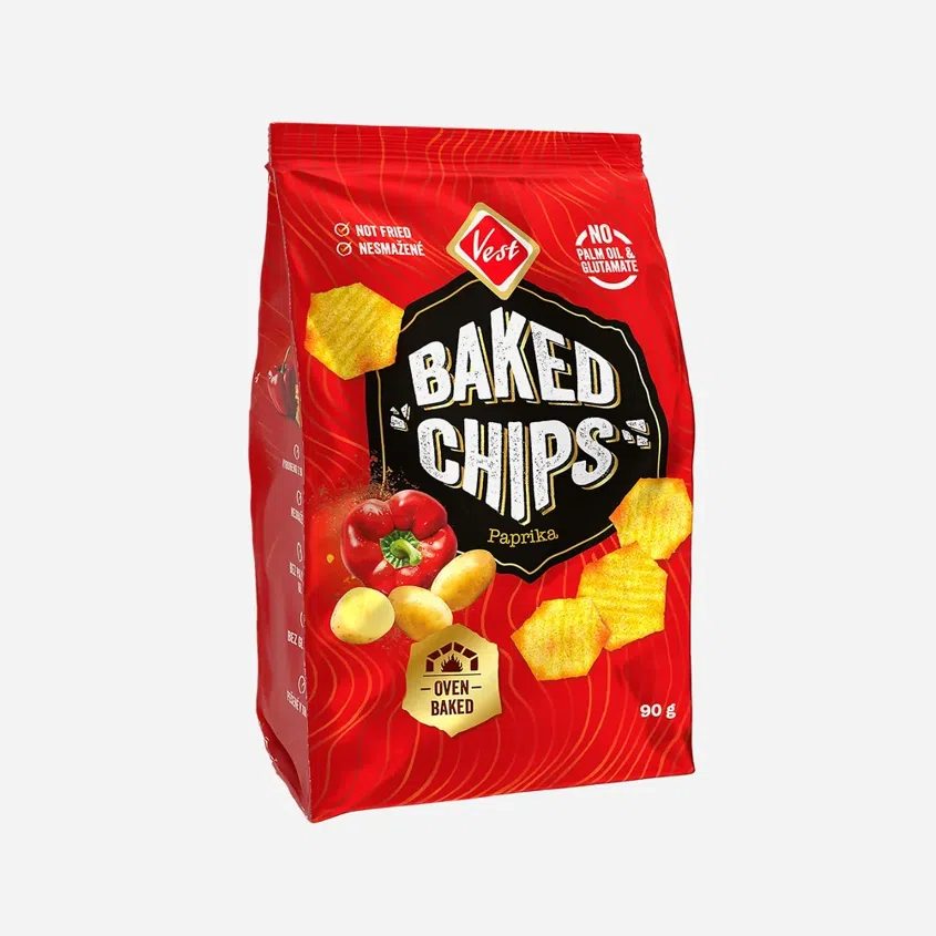 Baked chips paprikovej