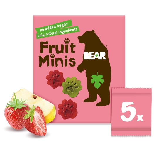 BEAR Fruit Minis jahoda a jablko 5x20 g