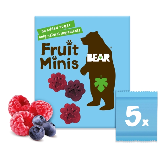 Bear Fruit Minis malina a čučoriedka 5x20 g