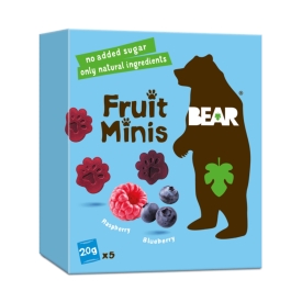Bear Fruit Minis malina a čučoriedka 5x20 g