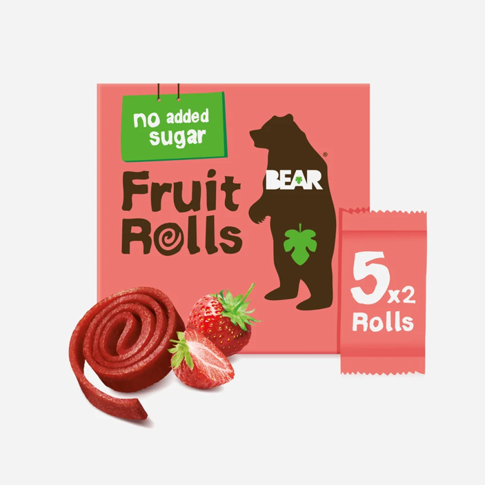 BEAR Fruit Rolls jahoda ovocné rolované plátky 5x20 g
