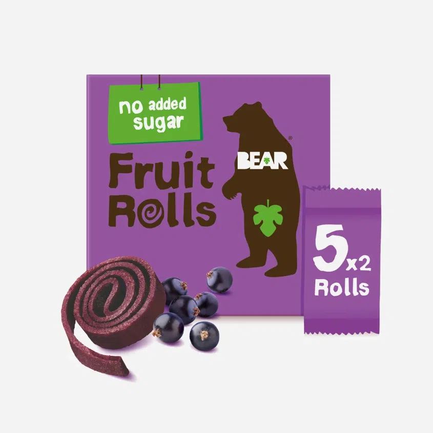 BEAR Fruit Rolls ovocné rolky s čiernymi ríbezľami 5x20 g