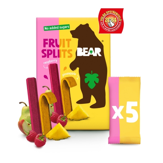 Bear Fruit Splits malina a ananás 5x20 g