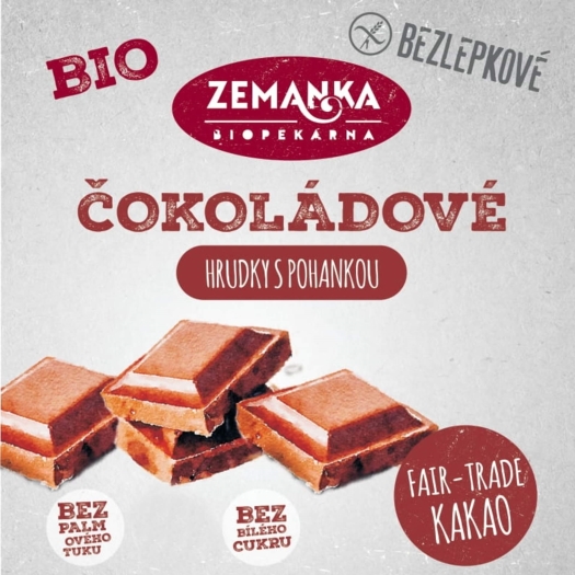 Bezlepkové pohánkové hrudky s čokoládou BIO