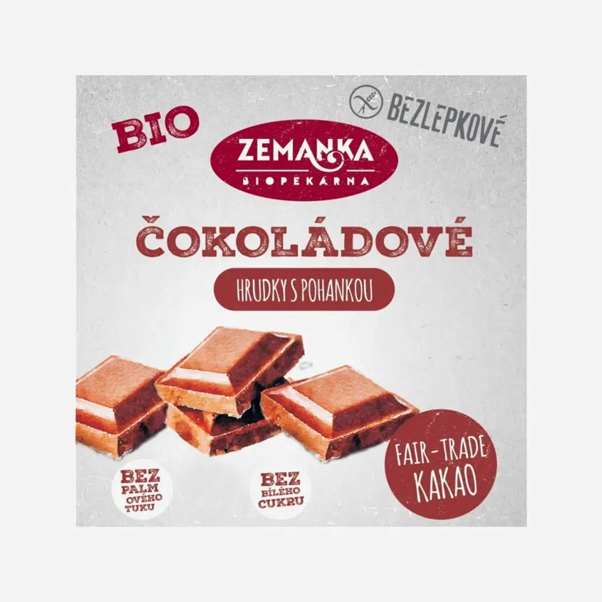 Bezlepkové pohánkové hrudky s čokoládou BIO