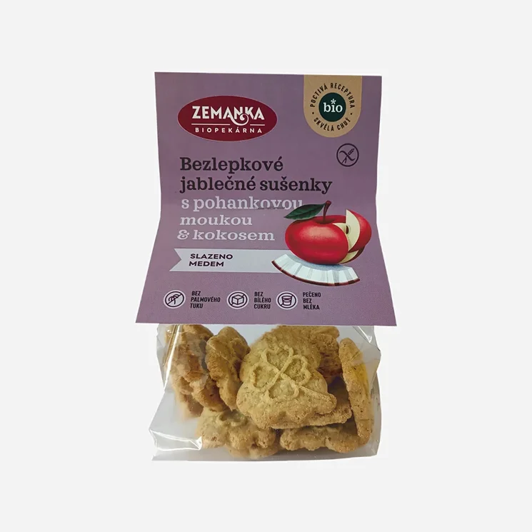 Bezlepkové pohánkovo ​​jablčné sušienky s kokosom BIO