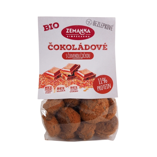 Bezlepkové šošovicové hrudky s kokosom a čokoládou BIO