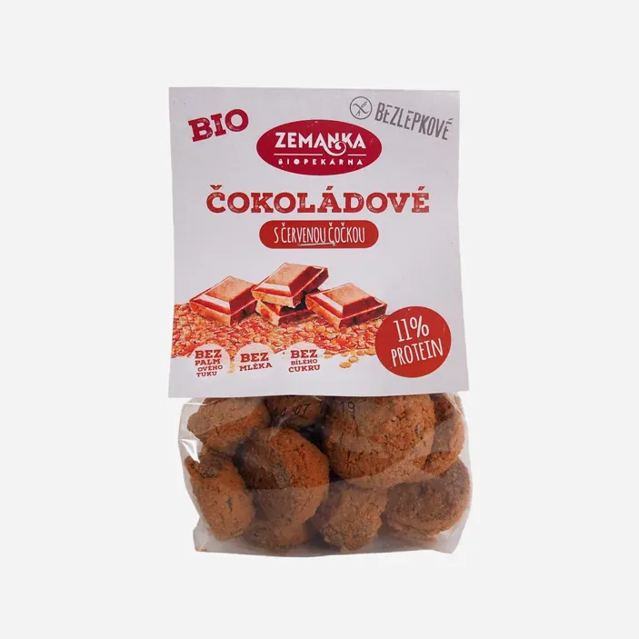 Bezlepkové šošovicové hrudky s kokosom a čokoládou BIO