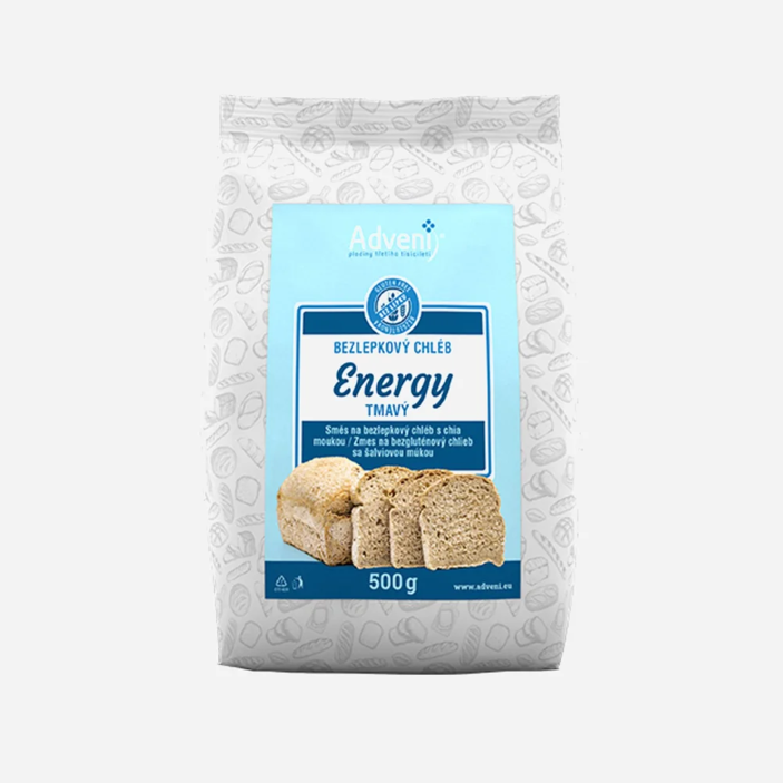 Bezlepkový Energy chlieb s chia múkou
