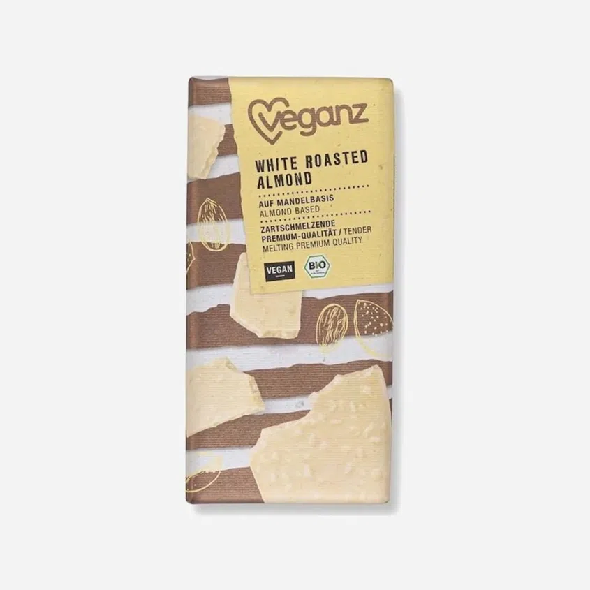 Biela čokoláda s praženými mandľami BIO