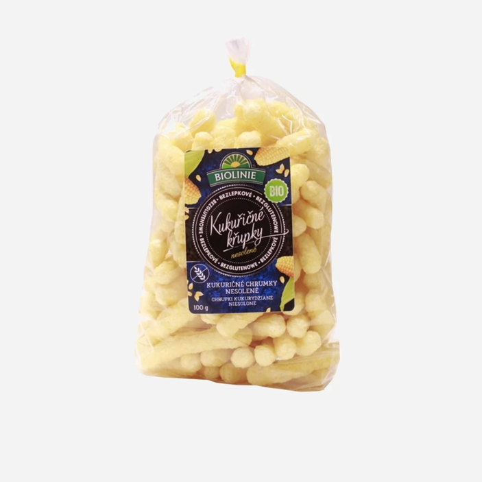 Biolinie Kukuričné chrumky nesolené BIO