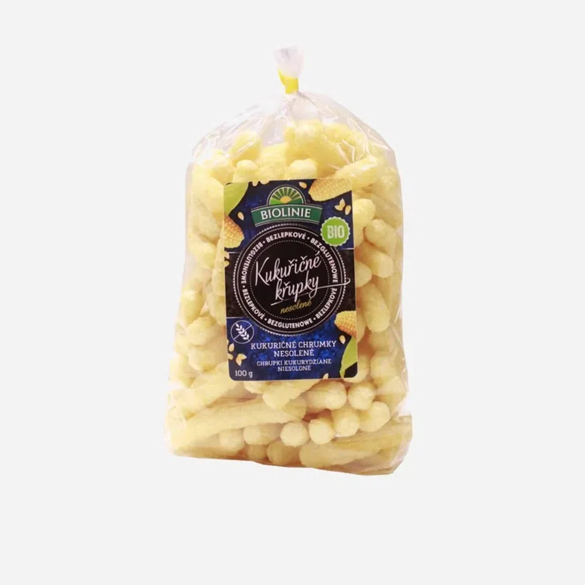 Biolinie Kukuričné chrumky nesolené BIO