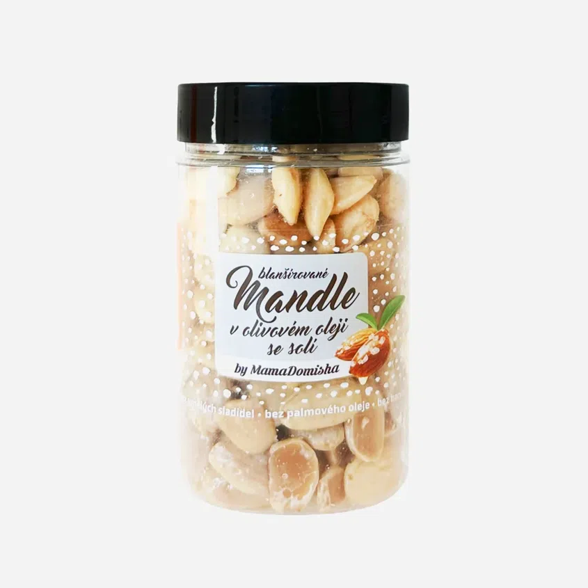 Blanšírované mandle v olivovom oleji so soľou by @mamadomisha