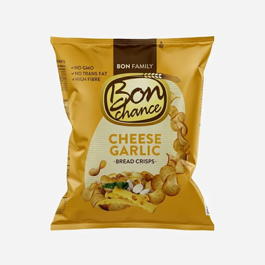 Bon Chance Chlebové chipsy s cesnakom a syrom