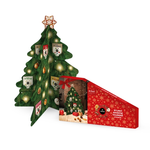 Bylinný adventný kalendár stromček