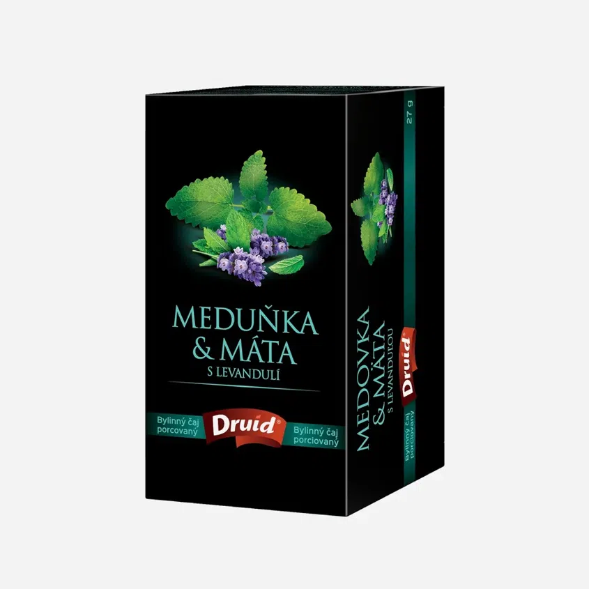 Bylinný čaj medovka a mäta s levanduľou