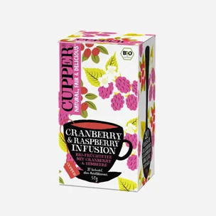 Čaj s brusnicami a malinami BIO