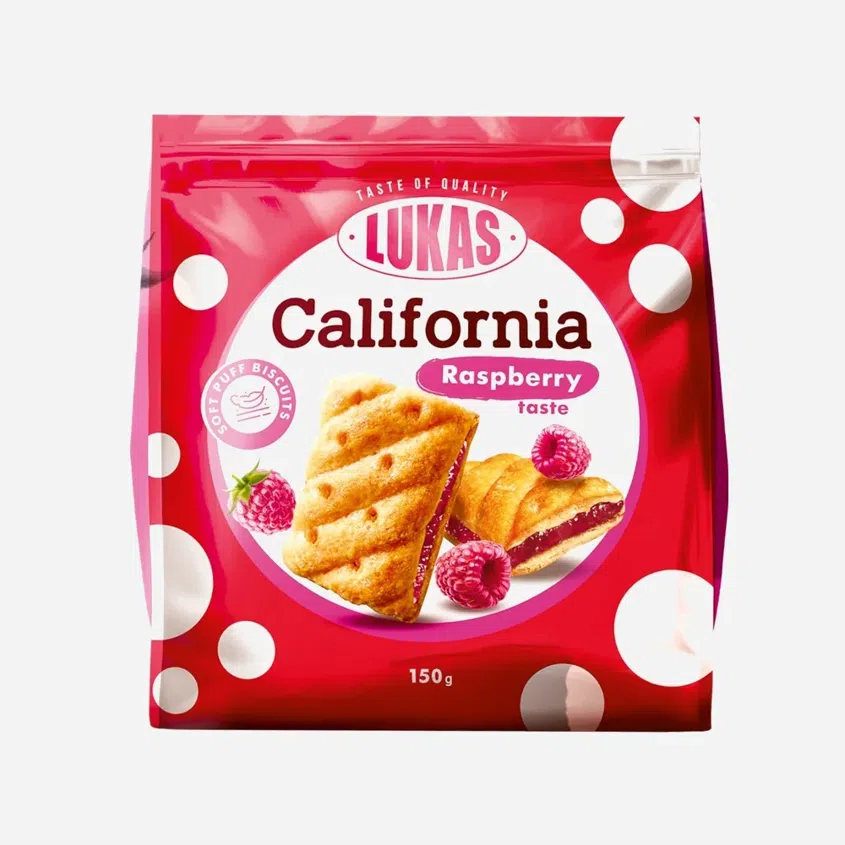California sušienky z lístkového cesta s malinovou náplňou
