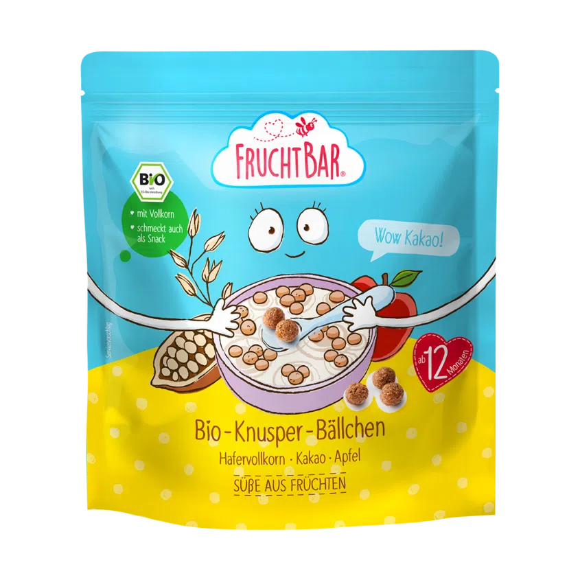 Cereálne guličky s ovsenou múkou, kakaom a jablkom BIO