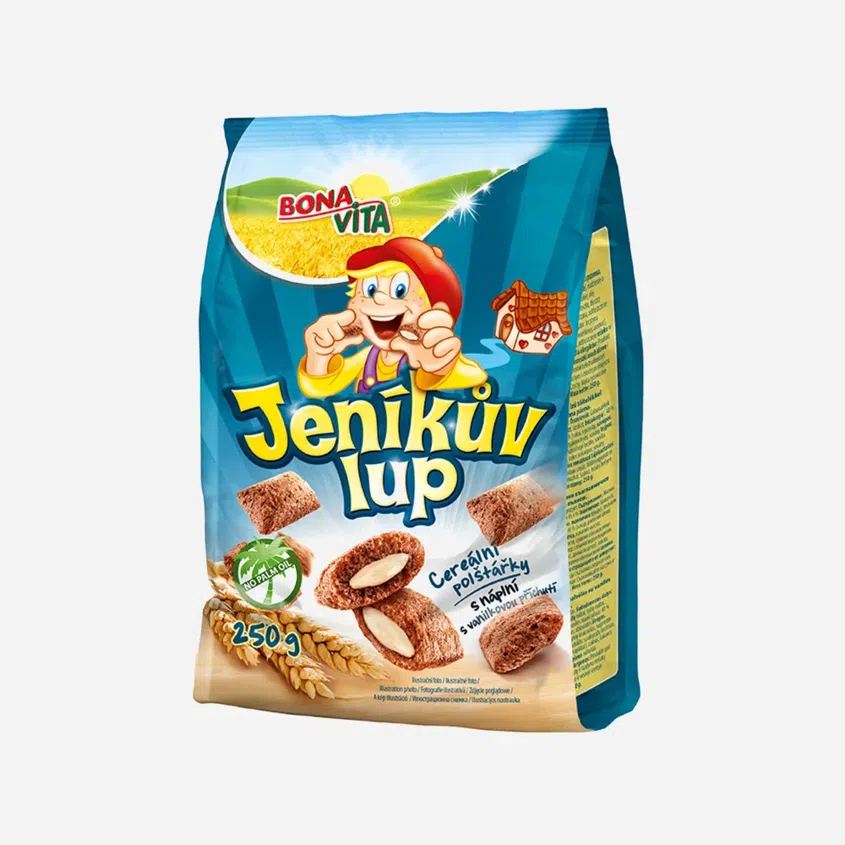 Cereálne vankúšiky s náplňou Jeníkov lup vanilkový