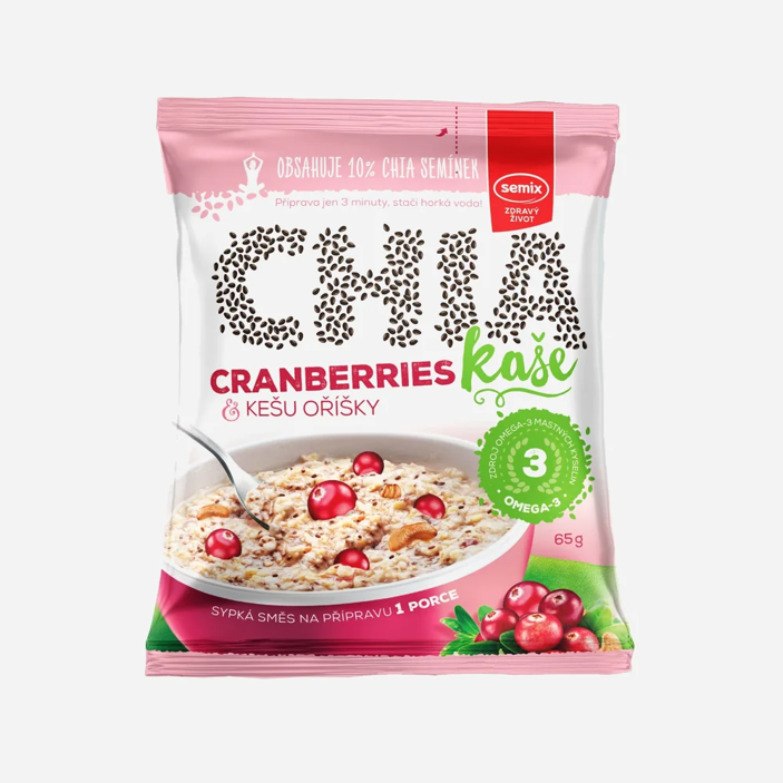 Chia kaša brusnice a kešu oriešky