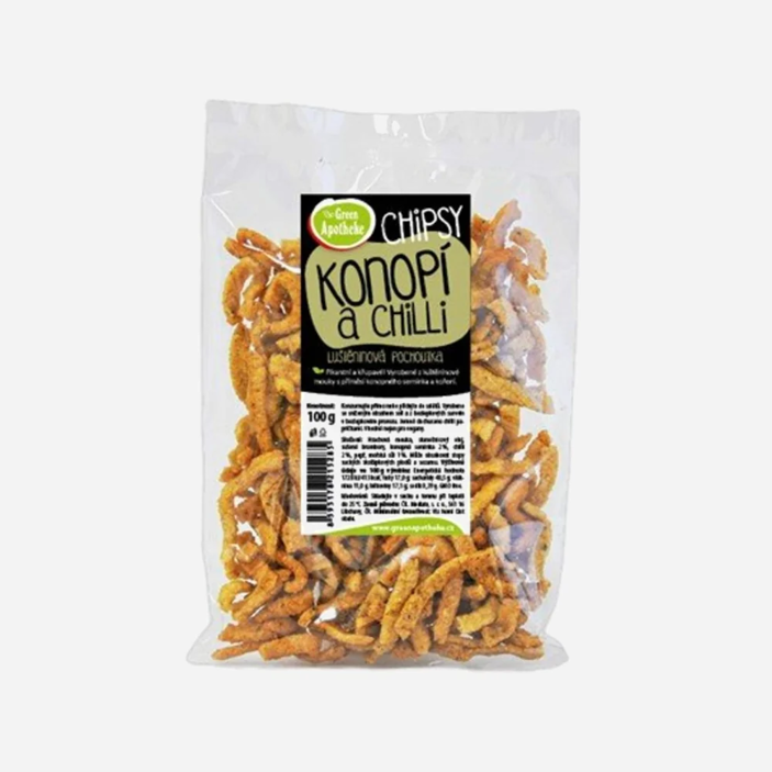 Chipsy s konopným semienkom a chilli