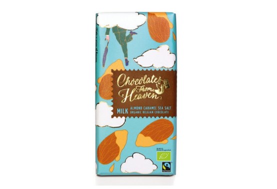Chocolates From Heaven Mliečna čokoláda s karamel. mandľami a morskou soľou 37% BIO