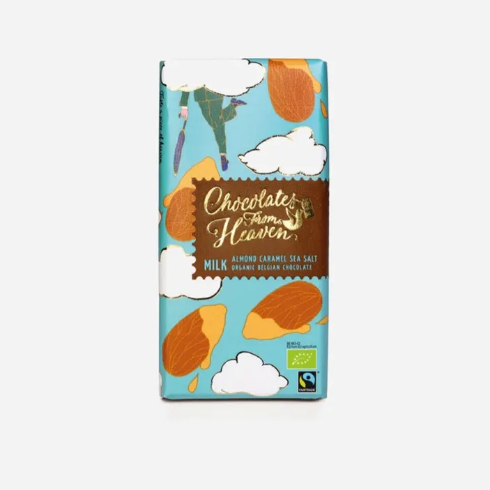 Chocolates From Heaven Mliečna čokoláda s karamel. mandľami a morskou soľou 37% BIO