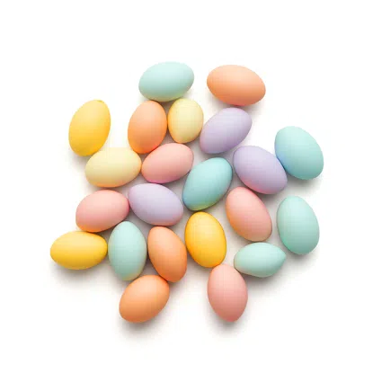 Chrumkavé farebné mini vajíčka