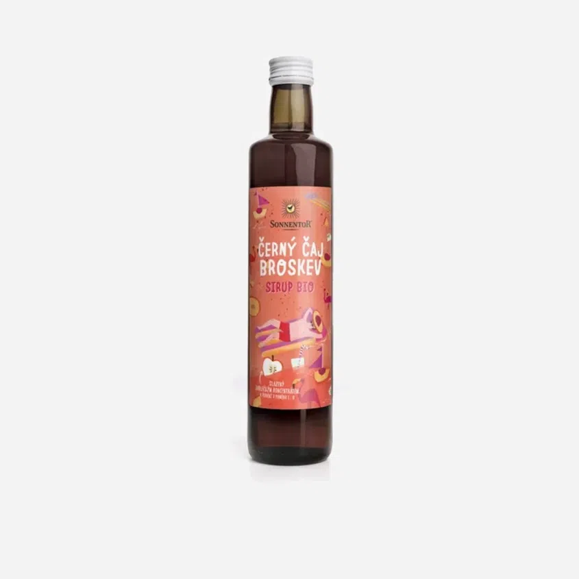 Čierny čaj broskyňa sirup BIO